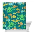 thumbnail image 1 of Cortina de Ducha ABPHQTO Tela Impermeable pulpo y Peces Divertidos 150x180 cm, 1 of 1