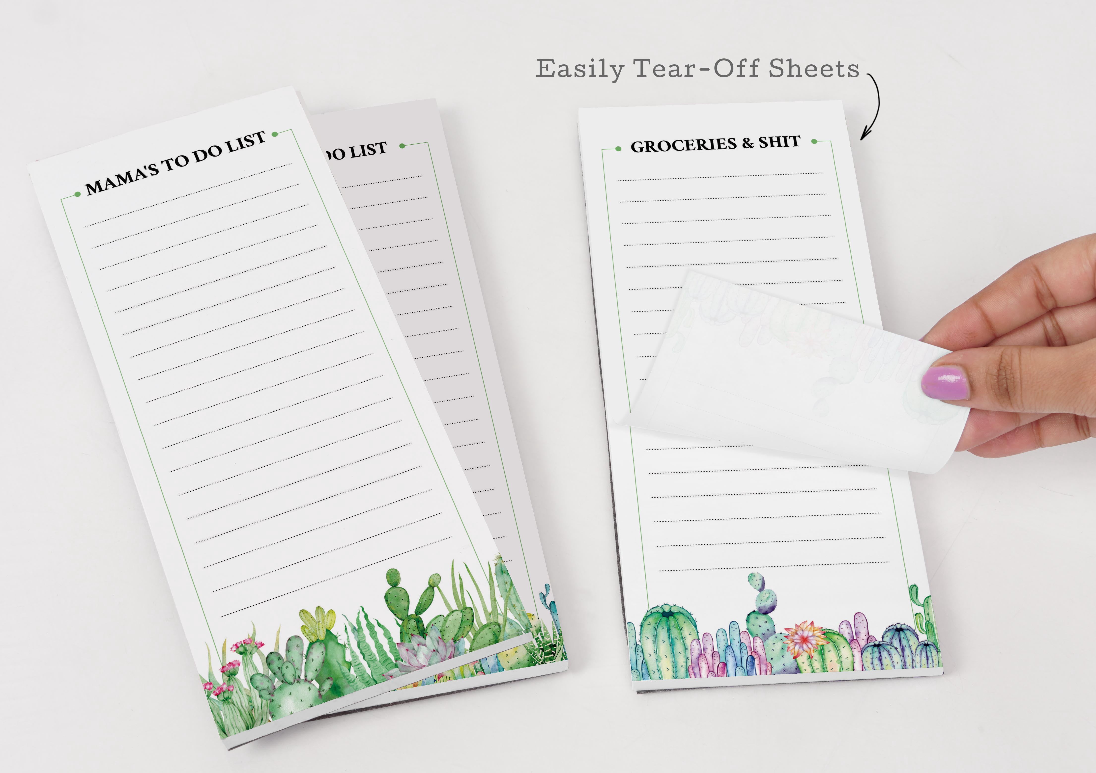 Inkdotpot Pack of 3 Magnetic Fridge To-Do List Notepads- Magnetic Memo Pads For Refrigerator-(50 Sheets Each)-GW