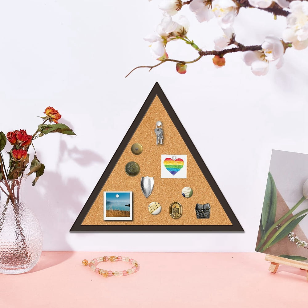 Cork Bulletin Board Saddle Brown Triangle 250x215mm