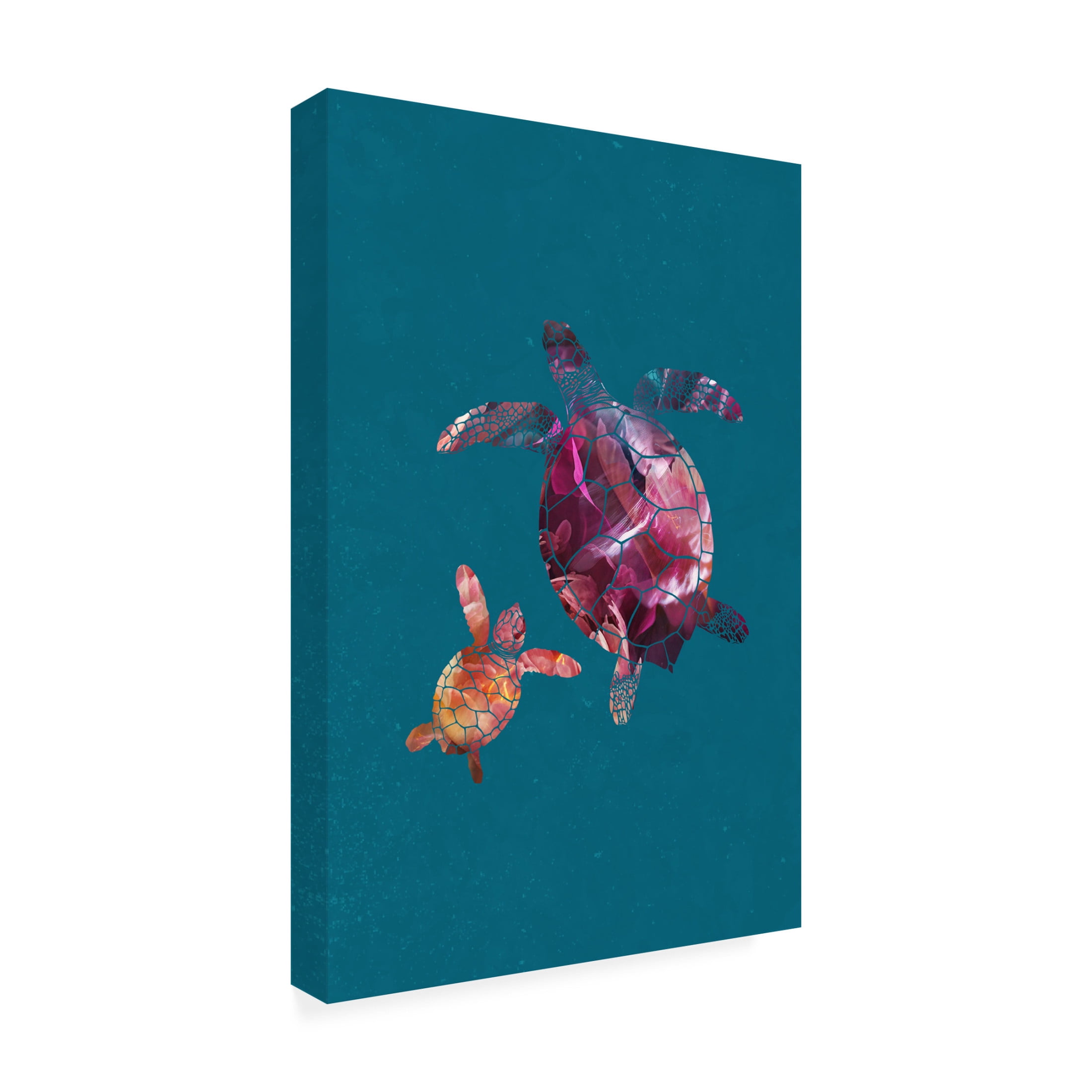 Trademark Fine Art Sarah Manovski Colourful Turtles Canvas Wall Art