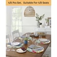 thumbnail image 5 of 13 Inch Round Placemats Set of 6, Easter Non Slip Heat Insulation PP Table Mats, Spring Watercolor Bunny Eggs Tulip Wooden Grain Washable Place Mats for Kitchen Dining Party Table Decor, 5 of 7