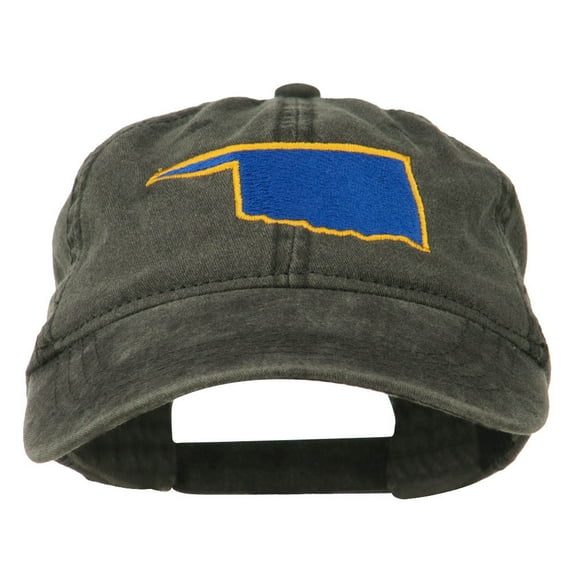 Oklahoma State Map Embroidered Cap - Black OSFM