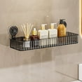 thumbnail image 2 of Large Suction Cup Bathroom Shelf No Drill, Wall Mounted Shower Organizer Storage Rack, Space Saving Plastic Wall Shelf for Bathroom & Kitchen Accessories, Gray, 15.75 × 5.12 in, 2 of 4