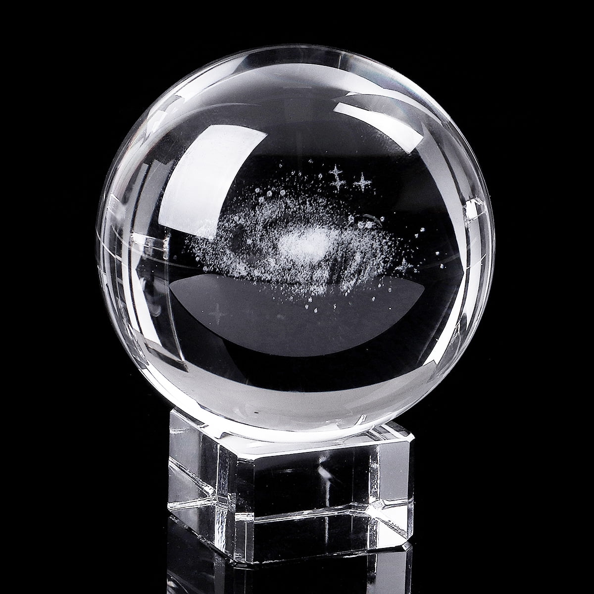 6CM Diameter Globe Milky Way Galaxy Crystal Ball 3D Engraved Glass Ball
