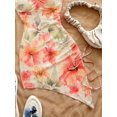 thumbnail image 5 of Women Boho Floral‑Print Spaghetti‑Strap Bodycon Mini Dress, Sleeveless Drawstring Slit‑Hem Elegant Summer Vacation Short Dress, 5 of 6