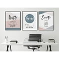 thumbnail image 4 of Set of 3 Prints Motivational Hustle Grind Execute Quote Wall Art Blue Office Decor Girl Boss Gift Artwork Home Office Decoration with Inner Frame, 4 of 6