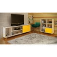 thumbnail image 2 of Nacka TV Stand 1.0 with 4 shelves in White and Yellow, 2 of 3