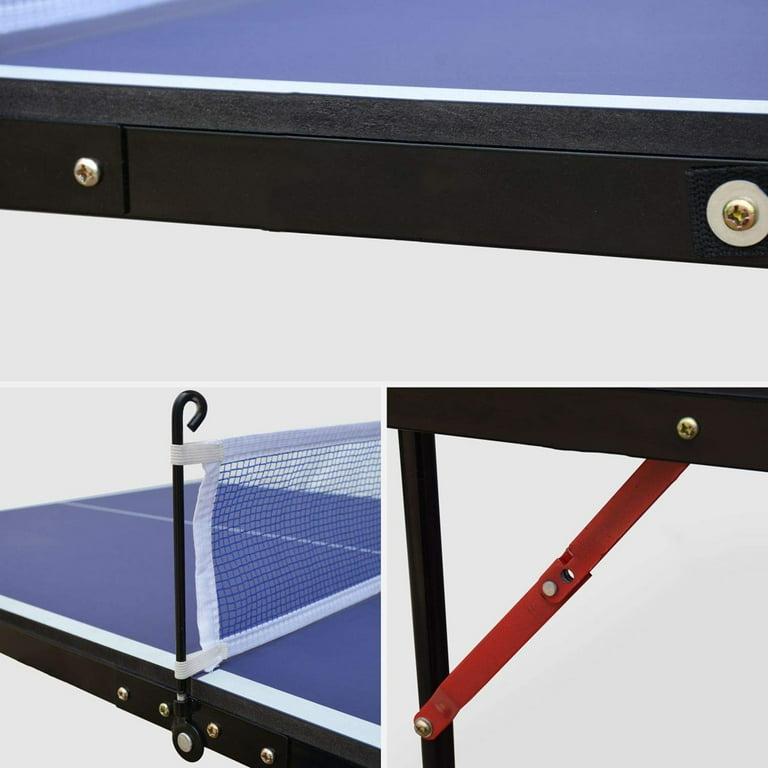  KL KLB Sport 6ft Mid-Size Table Tennis Table Foldable &  Portable Ping Pong Table Set for Indoor & Outdoor Games with Net, 2 Table  Tennis Paddles and 3 Balls 