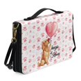 thumbnail image 2 of ZUXONGSY Valentine's Day Golden Retriever Heart Balloon Dog Paw Print Pu Leather Bible Cover for Men Women Portable Bible Carrying Case with Shoulder Strap Scripture Bag for Religious, -XL, 2 of 7