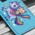 thumbnail image 6 of Cat Riding Caticorn Unicorn Funny Faux Leather Travel Luggage Tag, 6 of 7