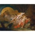 thumbnail image 2 of Januarius Zick 14x12 Gold Ornate Wood Frame and Double Matted Museum Art Print Titled - Luna and Endymion (1770-1780), 2 of 4