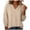 Khaki, variant on Hollow Eyelet Raglan Three Quarter Sleeve Blouse Notch V Neck Smocked Cuff Solid Loose Casual Top for Women Spring Summer Daily Wear S-XXL