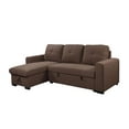 thumbnail image 1 of Aerys Edison Linen Sectional Sofa bed in Brown with Tufted Back Style, 1 of 1