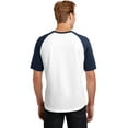 thumbnail image 2 of Sport-Tek Short Sleeve Colorblock Raglan Jersey T201 - White/ Navy - S, 2 of 6
