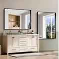 thumbnail image 6 of Arched Wall Mirror 24x20 Inch Black Metal Frame Tempered Glass Large Decorative Crystal Clear Shatterproof Mirror for Entryway Living Room Mantel Bathroom, 6 of 9
