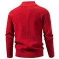 thumbnail image 2 of Betivan Men's Sweaters Quarter Zip Pullover Premium Cotton Comfort Mock Neck Striped Fall Winter Fashion Thermal Sweaters, 2 of 3