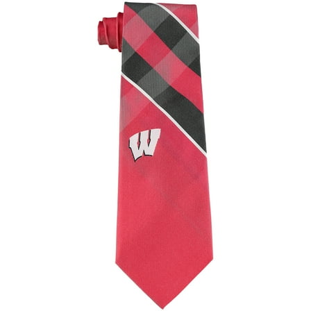 Men's Wisconsin Badgers Woven Poly Grid Tie