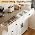 thumbnail image 4 of Luku Kitchen Storage Cabinet, Large Sideboard Buffet Cabinet with Drawers, Modern Farmhouse Coffee Bar Station with Adjustable Shelves and Doors, Floor Sideboard Buffet for Living Dining Room, 4 of 8