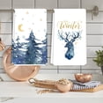 thumbnail image 5 of 2 Pack Winter Kitchen Towel Watercolor Blue Forest Reindeer Snowflake Dish Towel Christmas Hand Drying Tea Towel for Cooking Baking Cleaning Wiping, 18 x 26 Inch, 5 of 6