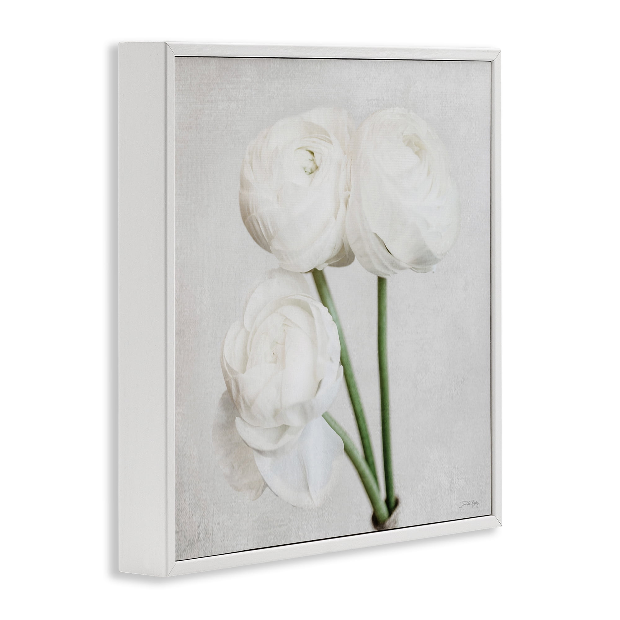 Stupell Industries Charming Peony Trio Botanical & Floral Painting White Framed Art Print Wall Art, 12 x 12