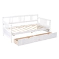 thumbnail image 3 of Twin Size Wooded Daybed With 2 Drawers And 3 Side Guardrail Wooden Slats Support Bed Frame For Living Room Bedroom, 3 of 9