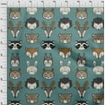 thumbnail image 4 of oneOone Cotton Cambric Dusty Teal Green Fabric Cute Animal Face Pattern Fabric For Sewing Printed Craft Fabric By The Yard 42 Inch Wide, 4 of 6