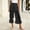 Black, variant on Women Lace Trim Long Bloomers Elastic Waist Ruffle Pantaloons Cropped Flared Slips Pants Solid Color Soft Comfy Capri Pajama Bottoms,M,White