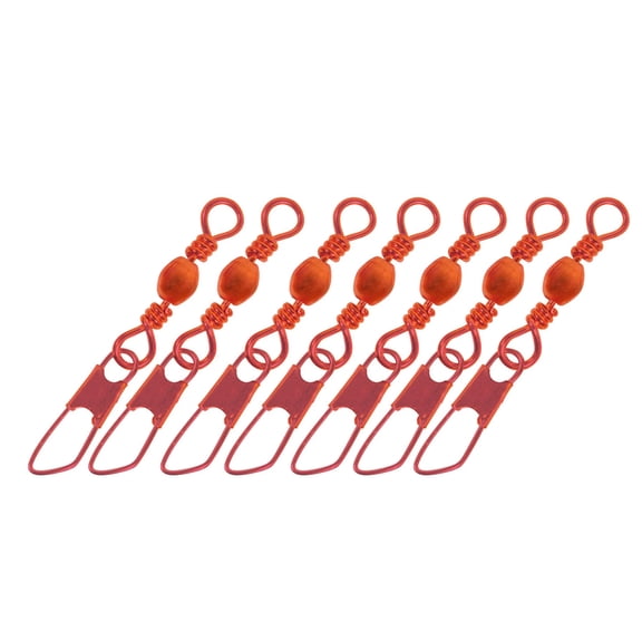 Eagle Claw Barrel Swivel with Safety Snap, Size 12, Red, 7 Pack