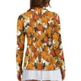 thumbnail image 2 of Yuyamidu Maple Leaves Golf Shirts for Women Collared Tennis Shirt Fall Thanksgiving Long Sleeve Golf Top Outfits with 1/4 Zipper, Size L, 2 of 8