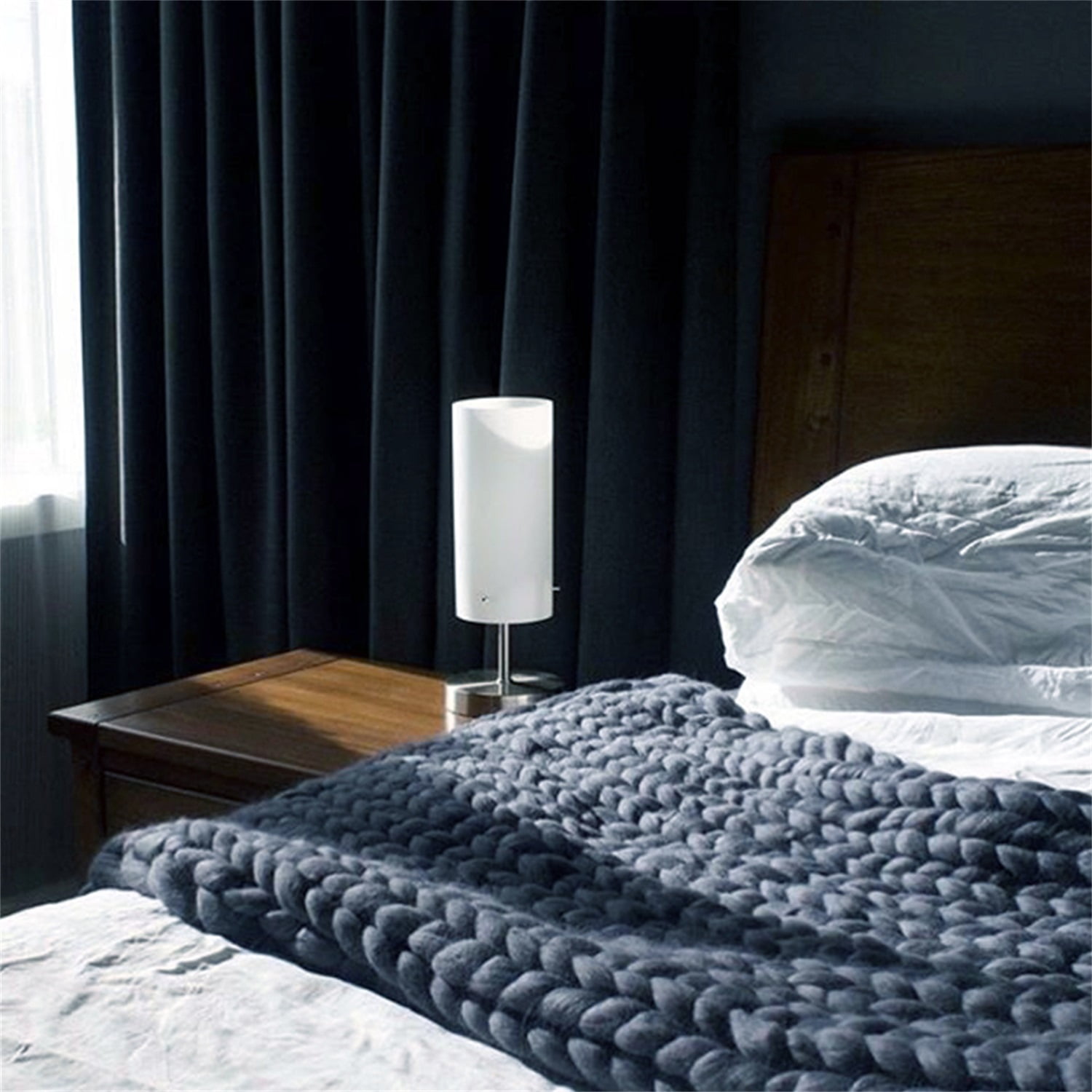 Lowestbest Chunky Knit Blanket, Handmade Warm Soft Throw Blanket, Cable Knit Blanket - Dark Grey (51" x 67") Lowestbest Chunky Knit Blanket, Handmade Warm Soft Throw Blanket, Cable Knit Blanket - Dark Grey (51" x 67")