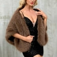 thumbnail image 6 of Aofany Faux Fur Shawl Women Winter Faux Scarf Wrap Collar Shruging for Lady Poncho Wedding Dinner Party for Women Shawl Wraps for Women, 6 of 8