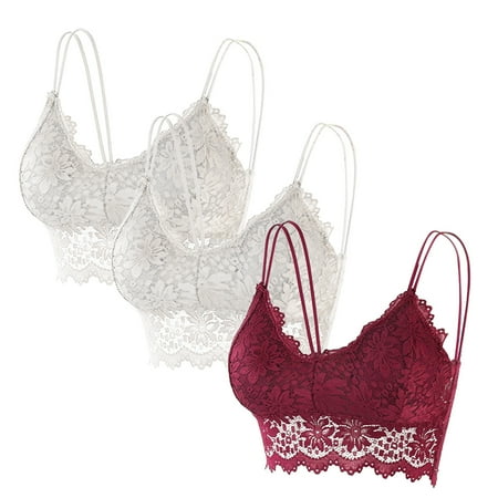 

Lingerie For Women Plus Size Women Bra Top Solid Vest Lace Seamless Breathable Push Up Top Underwear