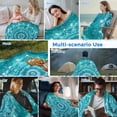 thumbnail image 5 of Turquoise Boho Cooling Blanket, Lightweight Breathable Summer Throw Blanket with Double Sided Cold Effect, Abstract Art Floral Ethnic Tribal Picnic Beach Blankets Bed Sheet for Hot Sleepers 50"x60", 5 of 8