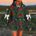 thumbnail image 2 of Makaor Womens Hoodies Pullover Christmas Plus Size Tunic Sweatshirt Long Sleeve Tops Graphic with Bow Oversized Clothes, 2 of 5