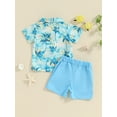 thumbnail image 5 of Aojekbee Toddler Boys Summer Shorts Sets Short Sleeve Tropical Tree Print Shirt and Drawstring Shorts Sets, 5 of 10