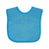 Inktastic Life's Better on a Bicycle Girls Baby Bib