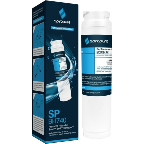 SpiroPure Refrigerator Water Filter Replacement for Bosch Ultra Clarity, BORPLFTR10, 644845, KWF1000, REPLFLTR10, 9000194412, RA450010, 740570, 00740560, 00740570, SGF-BO90, 9000077104 (1 Pack)