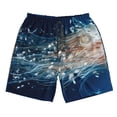 thumbnail image 5 of Wukai White Jellyfish Dansing in the Ocean Print Beach Trunks with Compression Liner Swimsuit Quick Dry Beach Sports Shorts with Pocket-Small, 5 of 8