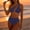 Navy, variant on YHAJDS Womens Bikini Set Asymmetric One Shoulder Push Up Two Piece Swimsuit Print