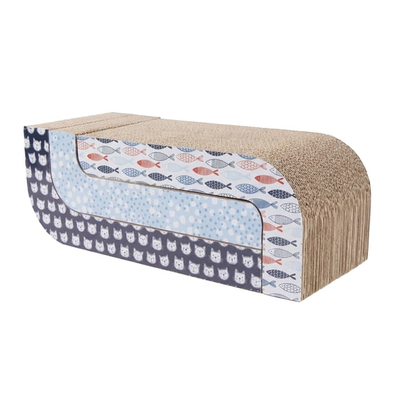 Kitty City Corrugated Cardboard Assorted Print Sloped 3-Pack Cat Scratching Pads, Multicolored, One Size