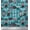 Teal Blue, variant on Soimoi Rayon Fabric Check,Geometric & Dogs Patchwork Print Fabric by The Yard 56 Inch Wide