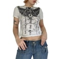 thumbnail image 1 of Qiylii Women Fairy Grunge Crop Tops Aesthetic Graphic T-Shirts 90s Vintage Harajuku Tees Shirts 2000s E-Girls Streetwear, 1 of 9