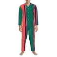 thumbnail image 3 of Fotbe Vertical Stripes Pijama de Hombre con Estampado de Manga Larga, Conjunto de 2 Piezas, Ropa de Dormir Suave y Cómoda con Bolsillos-Medium, 3 of 7