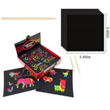 HLONK 100 Pcs Scratch Art for Kids, Rainbow Scratch Paper, Mini Scratch ...