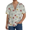 thumbnail image 3 of Xecao offers the Funny Cat White for Men's Casual Short-sleeved Shirt, a button-up collared shirt with a pocket, perfect for beach vacations and yacht travel in the Small size., 3 of 7