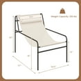 thumbnail image 3 of Gymax Modern Patio Sling Chair, Metal Frame with Removable Headrest, Beige, 3 of 6
