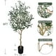 thumbnail image 2 of BWKJ Árbol de oliva artificial alto de seda de olivo falso en maceta con maceta grande ramas de olivo sintético y frutas árbol artificial para Decoración moderna del hogar oficina sala de estar interiores 4 pies, 2 of 3