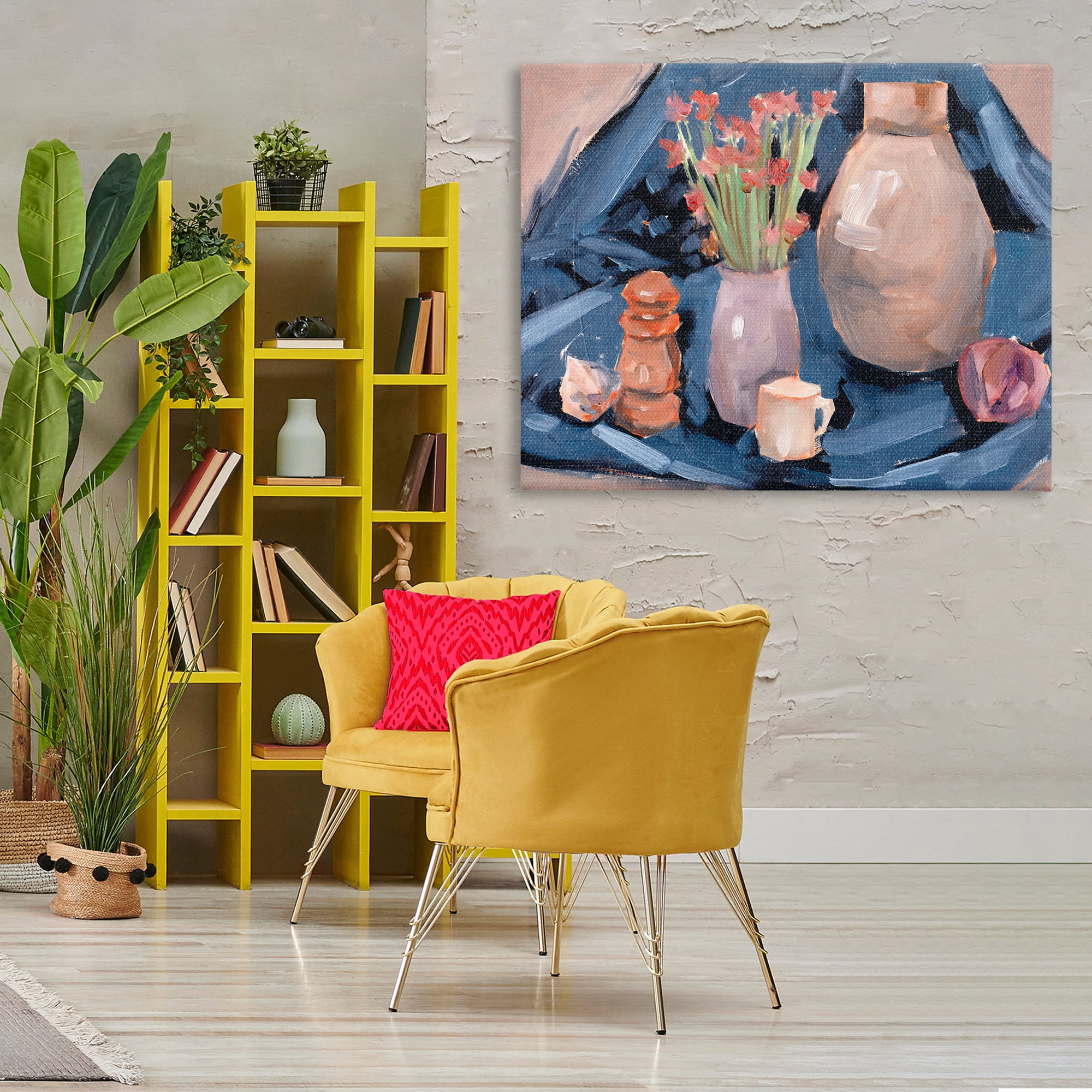 Stupell Industries Classic Still Life Scene Plants & Flowers Painting Wrapped Canvas Art Print Wall Art, 48 x 36