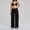 Black, variant on PISONIC Workout Sets for Women 2 Piece Yoga Outfits Twist Front Halter Sports Bras High Waist Flared Leggings Yoga Pilates Outfits Exercise Gym Sets