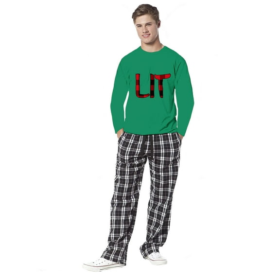 Awkward Styles Family Christmas Pajamas for Men Xmas LIT Plaid Xmas Men Sleepwear Pajamas Set Mens Pajama Sets